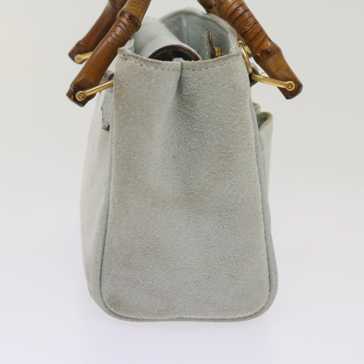 Gucci Bamboo Blue Suede Handbag (Pre-Owned) Size ONE SIZE - 14 Thumbnail