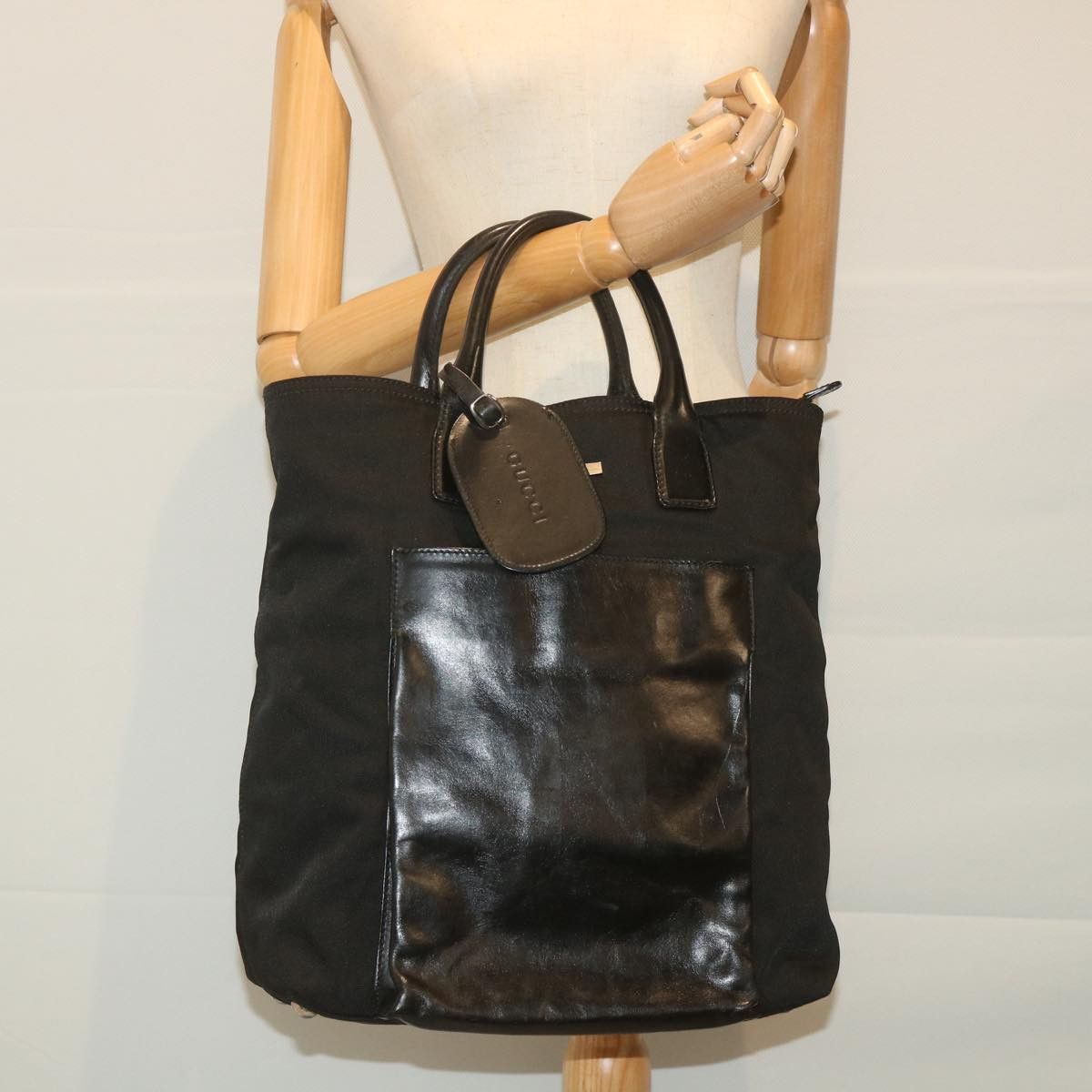 Gucci Black Canvas Tote Bag (Pre-Owned) Size ONE SIZE - 6 Thumbnail