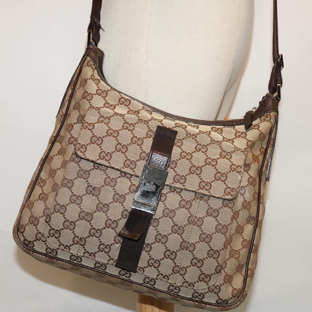 Gucci Gg Canvas Brown Canvas Shoulder Bag (Pre-Owned) Size ONE SIZE - 7 Thumbnail