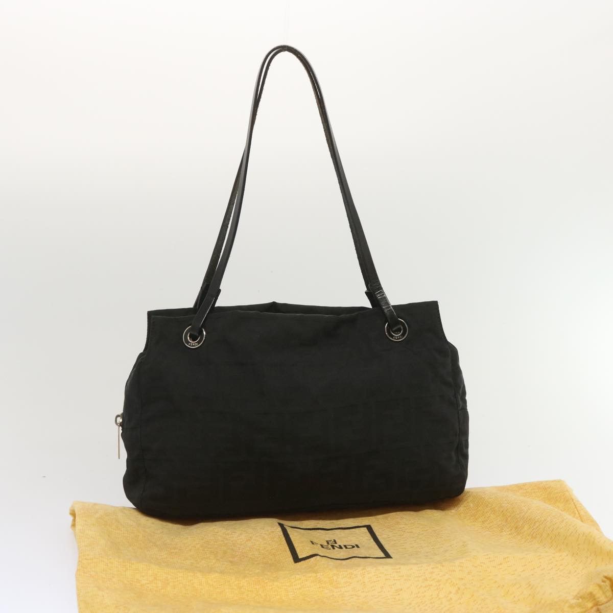 Fendi Zucca Black Canvas Shoulder Bag (Pre-Owned) Size ONE SIZE - 8 Thumbnail
