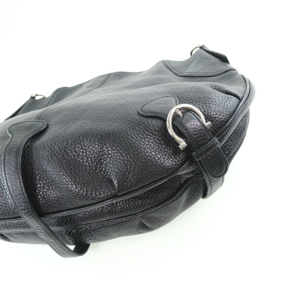 Salvatore Ferragamo Black Leather Shoulder Bag (Pre-Owned) Size ONE SIZE - 4 Thumbnail