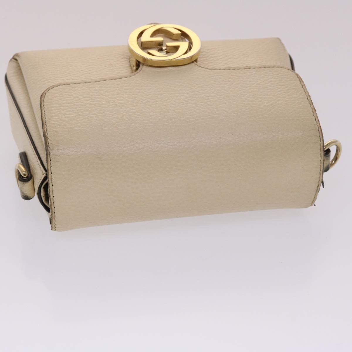 Gucci Interlocking White Leather Shoulder Bag (Pre-Owned) Size ONE SIZE - 4 Thumbnail