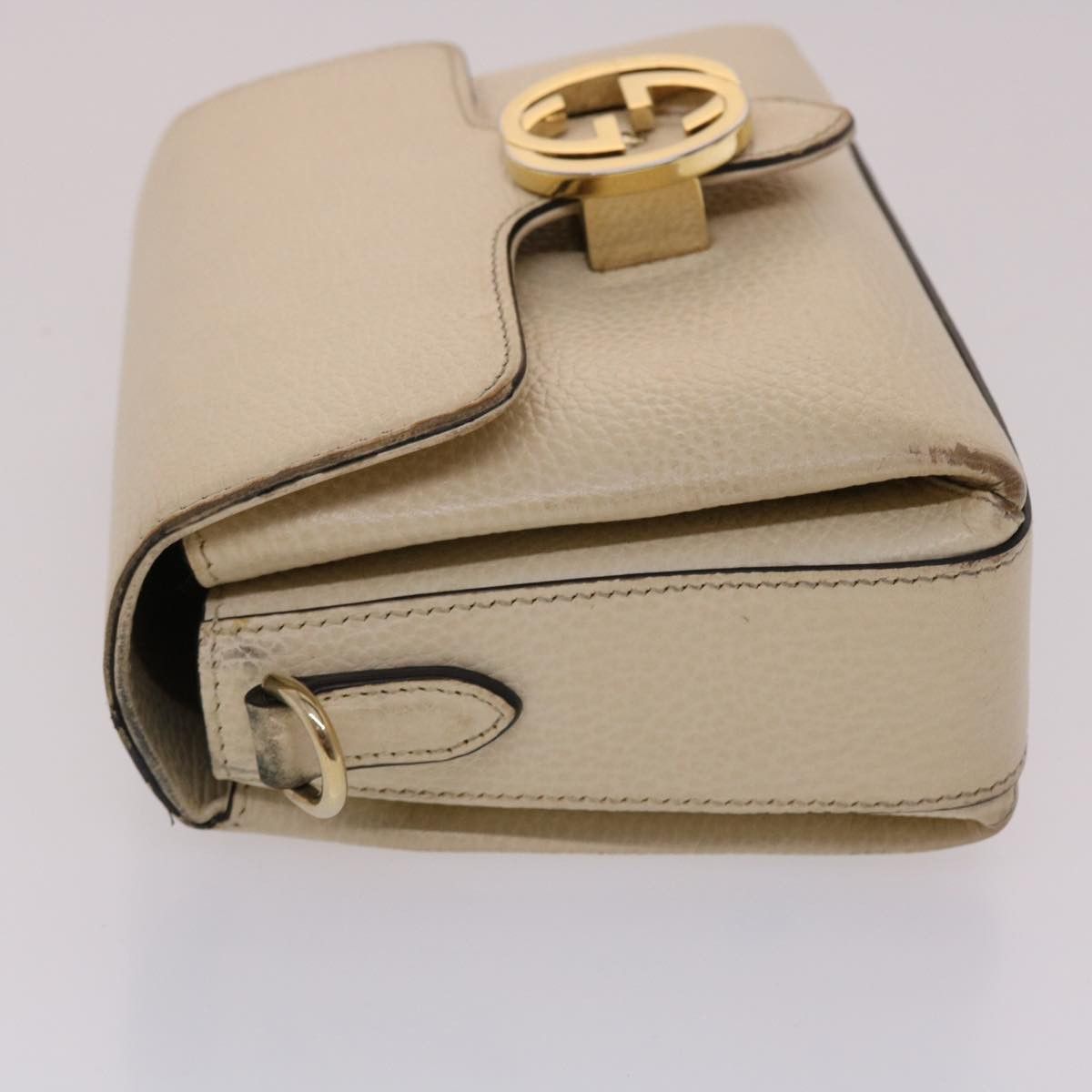 Gucci Interlocking White Leather Shoulder Bag (Pre-Owned) Size ONE SIZE - 11 Thumbnail