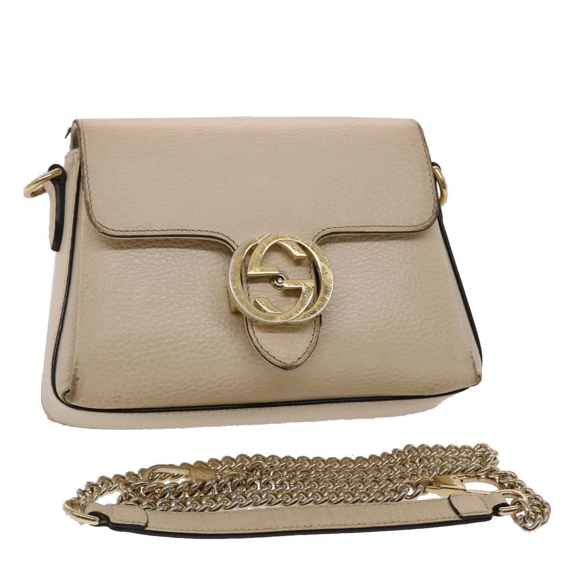 Gucci Interlocking White Leather Shoulder Bag (Pre-Owned) Size ONE SIZE - 13 Thumbnail