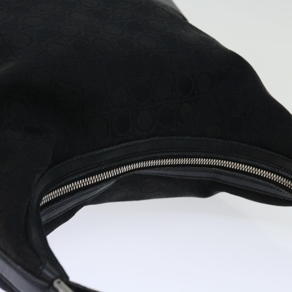 Salvatore Ferragamo Black Canvas Shoulder Bag (Pre-Owned) Size ONE SIZE - 10 Thumbnail