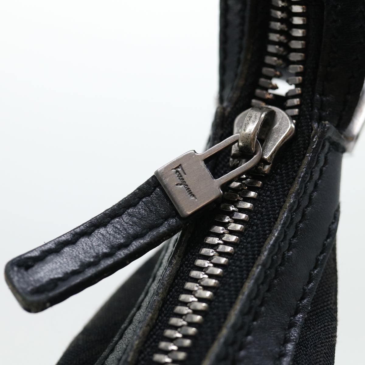 Salvatore Ferragamo Black Canvas Shoulder Bag (Pre-Owned) Size ONE SIZE - 16 Thumbnail