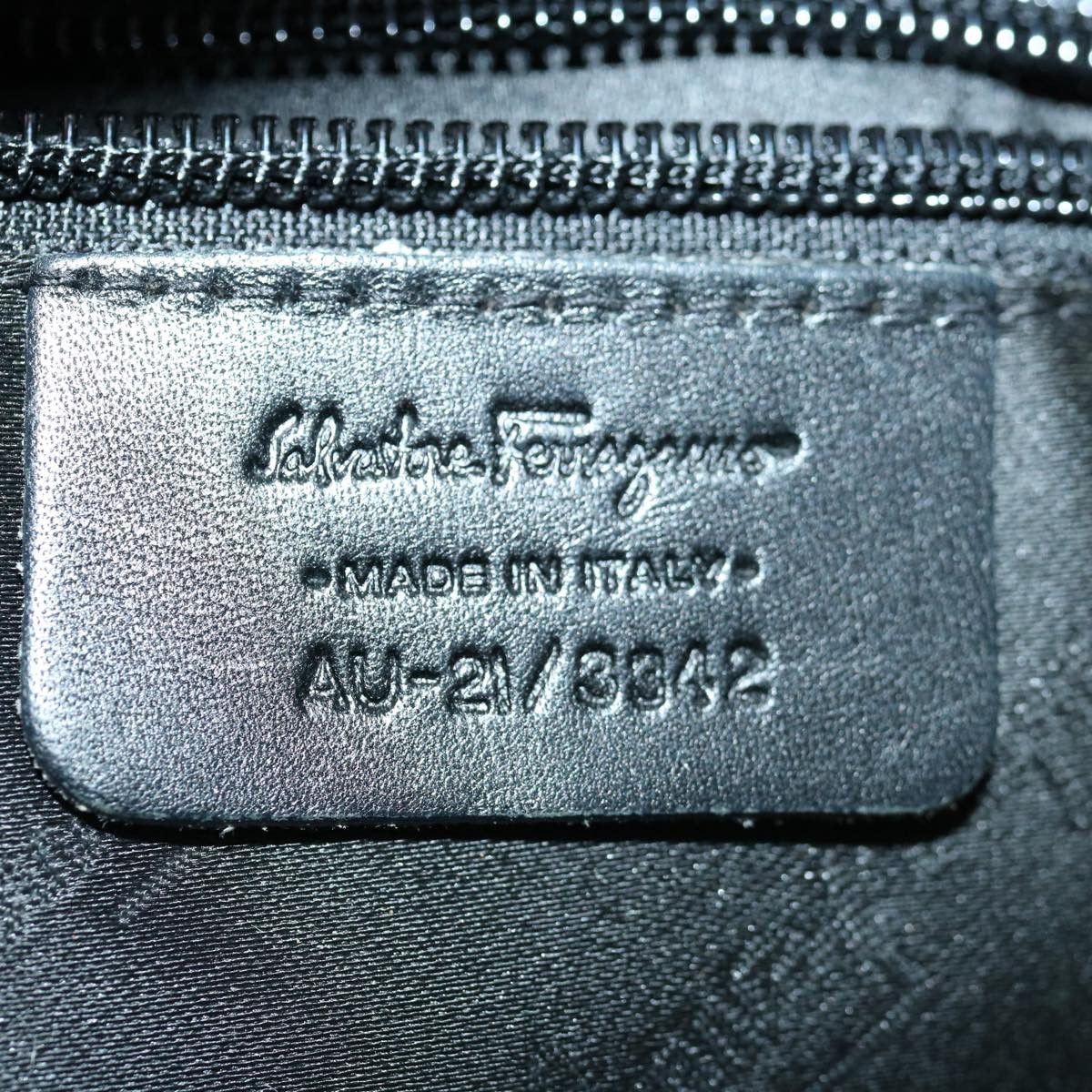 Salvatore Ferragamo Black Canvas Shoulder Bag (Pre-Owned) Size ONE SIZE - 6 Thumbnail
