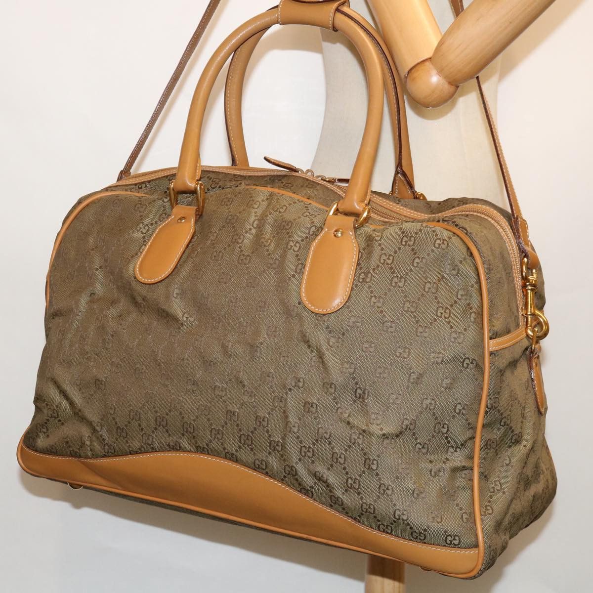 Gucci Gg Canvas Khaki Canvas Travel Bag (Pre-Owned) Size ONE SIZE - 7 Thumbnail