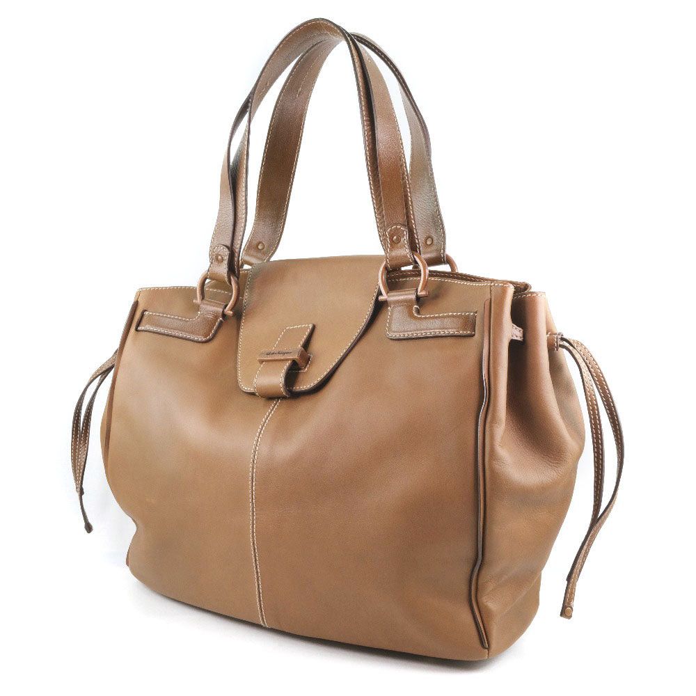 Salvatore Ferragamo Brown Leather Handbag (Pre-Owned) Size ONE SIZE - 3 Thumbnail