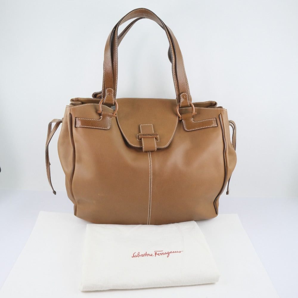 Salvatore Ferragamo Brown Leather Handbag (Pre-Owned) Size ONE SIZE - 6 Thumbnail
