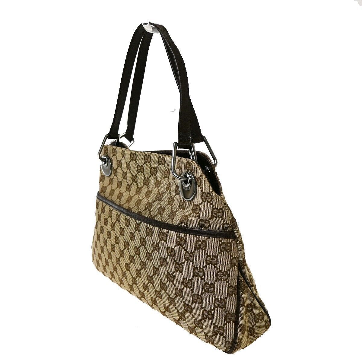Gucci Brown Canvas Shoulder Bag (Pre-Owned) Size ONE SIZE - 3 Thumbnail