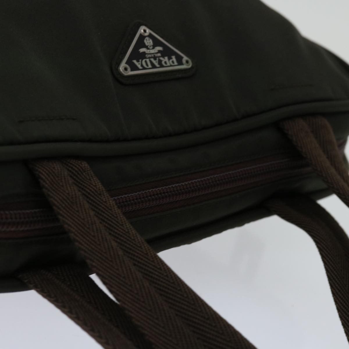 Prada Tessuto Brown Synthetic Handbag (Pre-Owned) Size ONE SIZE - 4 Thumbnail