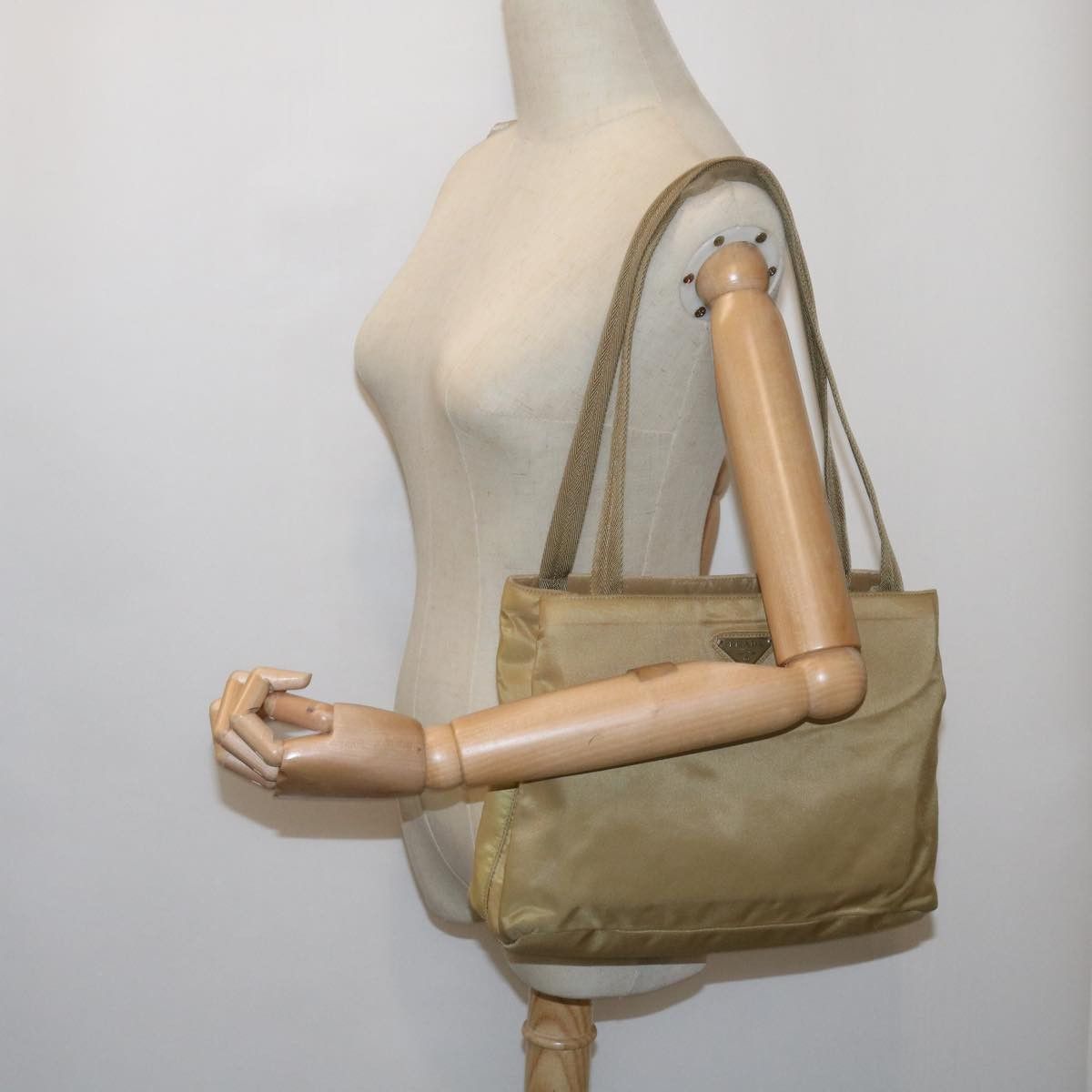 Prada Tessuto Beige Synthetic Shoulder Bag (Pre-Owned) Size ONE SIZE - 7 Thumbnail