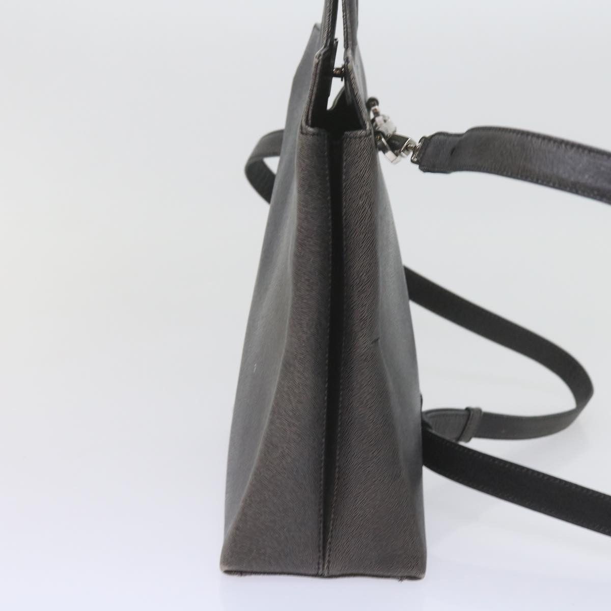 Salvatore Ferragamo Gancini Black Leather Handbag (Pre-Owned) Size ONE SIZE - 9 Thumbnail