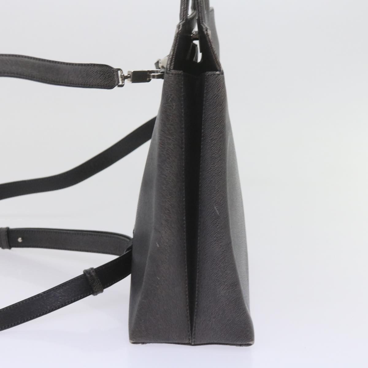Salvatore Ferragamo Gancini Black Leather Handbag (Pre-Owned) Size ONE SIZE - 11 Thumbnail