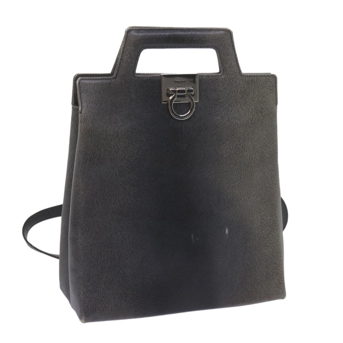 Salvatore Ferragamo Gancini Black Leather Handbag (Pre-Owned) Size ONE SIZE - 15 Thumbnail