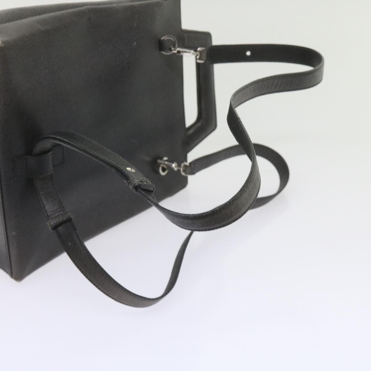 Salvatore Ferragamo Gancini Black Leather Handbag (Pre-Owned) Size ONE SIZE - 13 Thumbnail