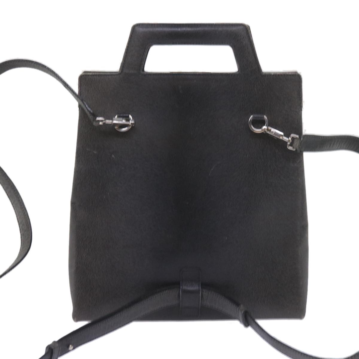 Salvatore Ferragamo Gancini Black Leather Handbag (Pre-Owned) Size ONE SIZE - 2 Thumbnail