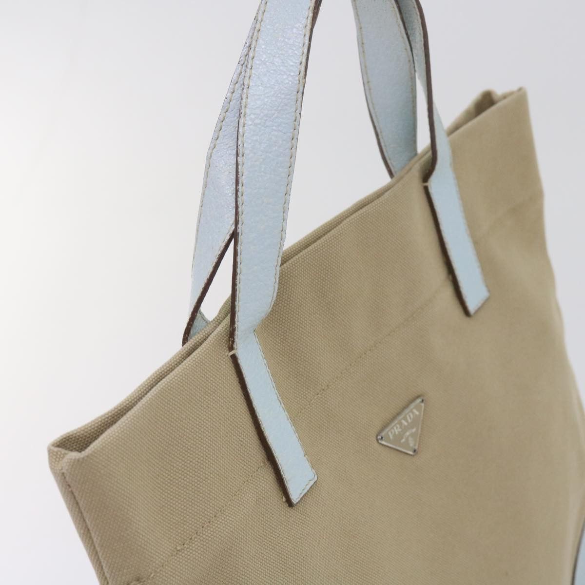 Prada Canapa Beige Canvas Handbag (Pre-Owned) Size ONE SIZE - 14 Thumbnail