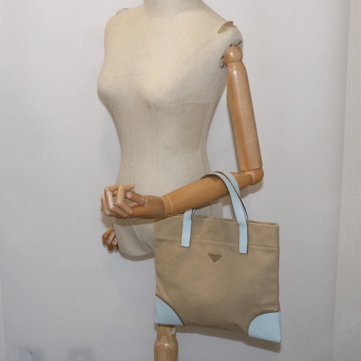 Prada Canapa Beige Canvas Handbag (Pre-Owned) Size ONE SIZE - 7 Thumbnail