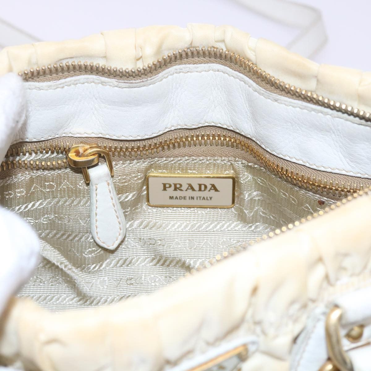Prada Re-Nylon White Synthetic Handbag (Pre-Owned) Size ONE SIZE - 8 Thumbnail
