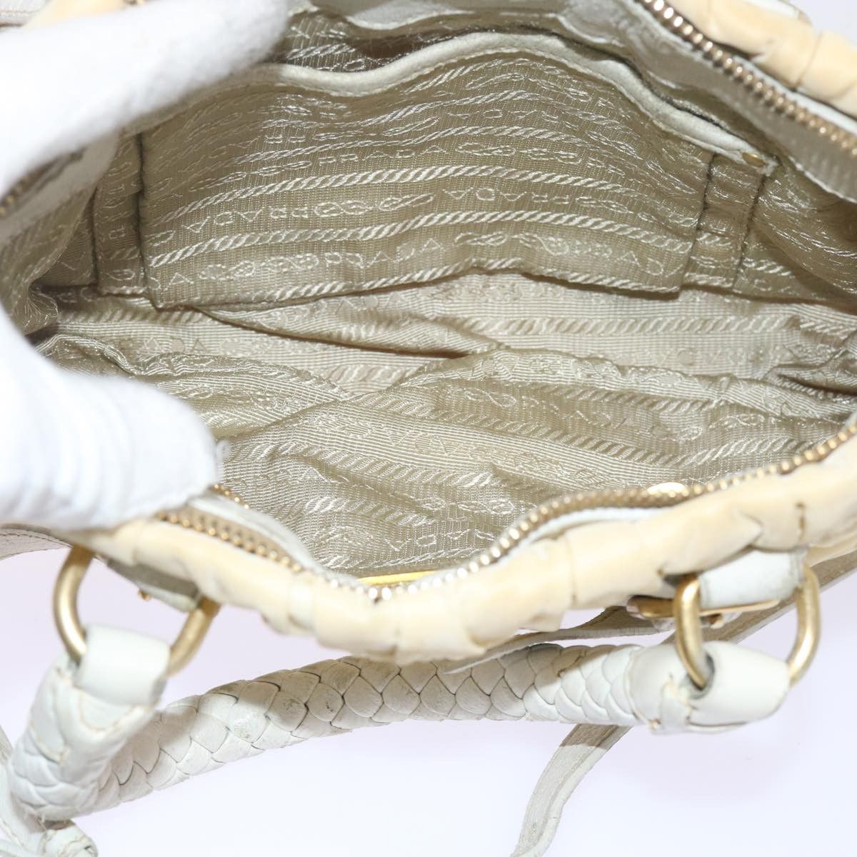 Prada Re-Nylon White Synthetic Handbag (Pre-Owned) Size ONE SIZE - 5 Thumbnail