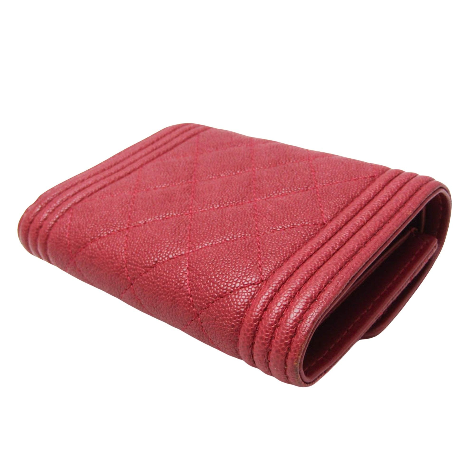 Chanel Boy Red Leather Wallet (Pre-Owned) Size ONE SIZE - 2 Thumbnail