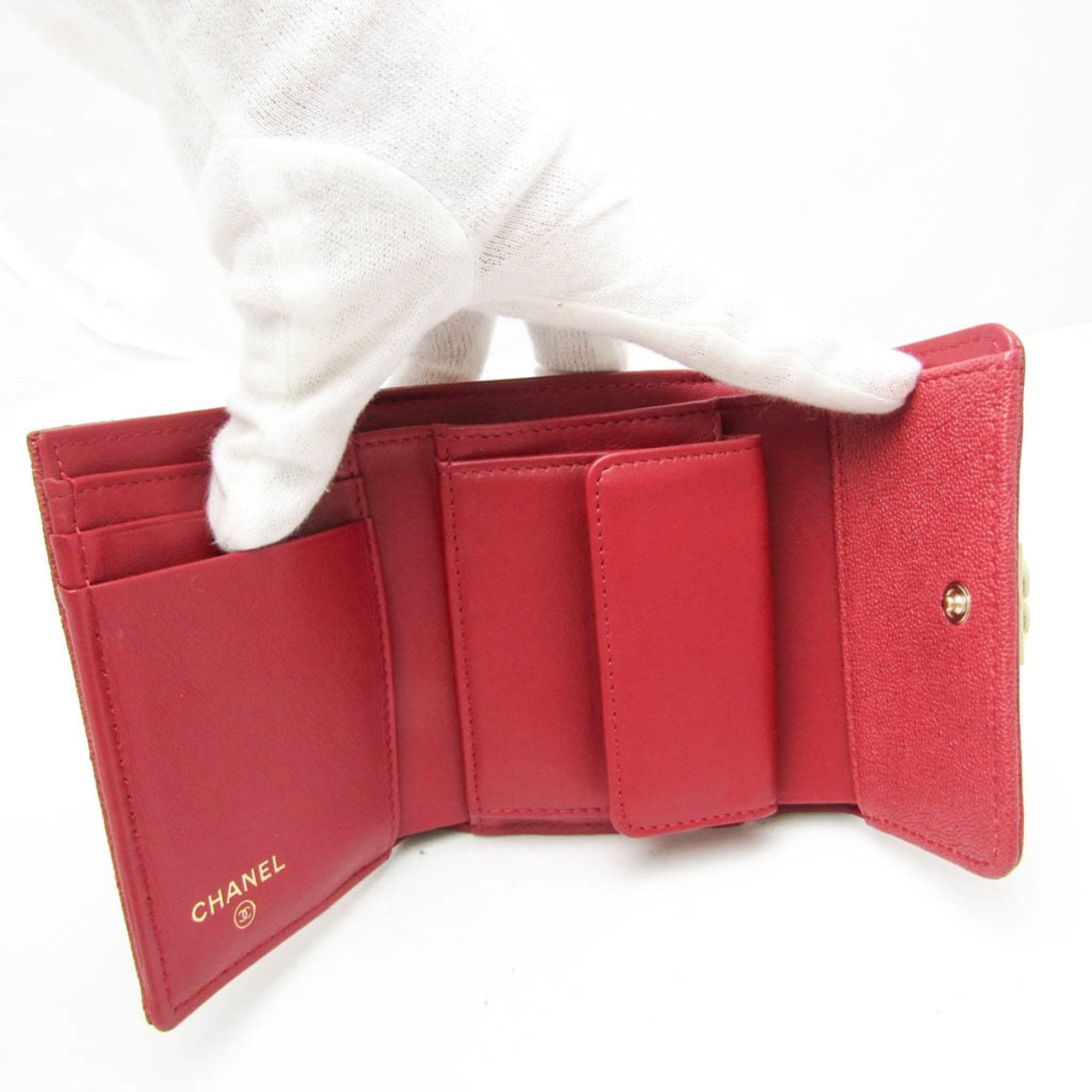 Chanel Boy Red Leather Wallet (Pre-Owned) Size ONE SIZE - 5 Thumbnail