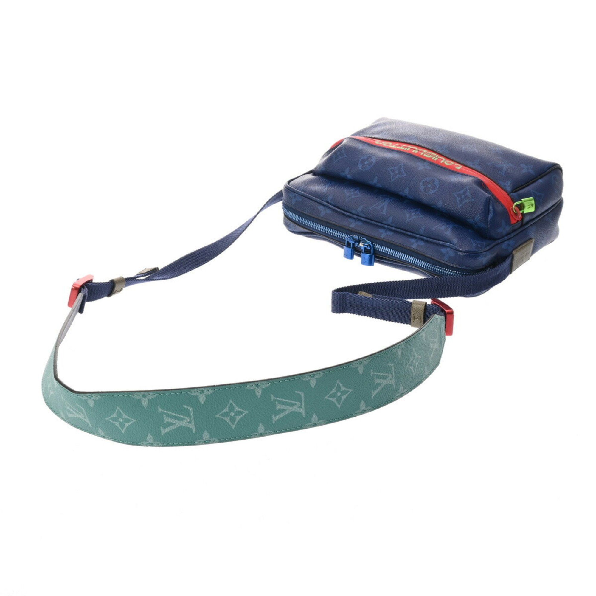Louis Vuitton Louis Vuitton PM Blue M43829 Men's Monogram Pacific Canvas Bag Size ONE SIZE - 4 Thumbnail
