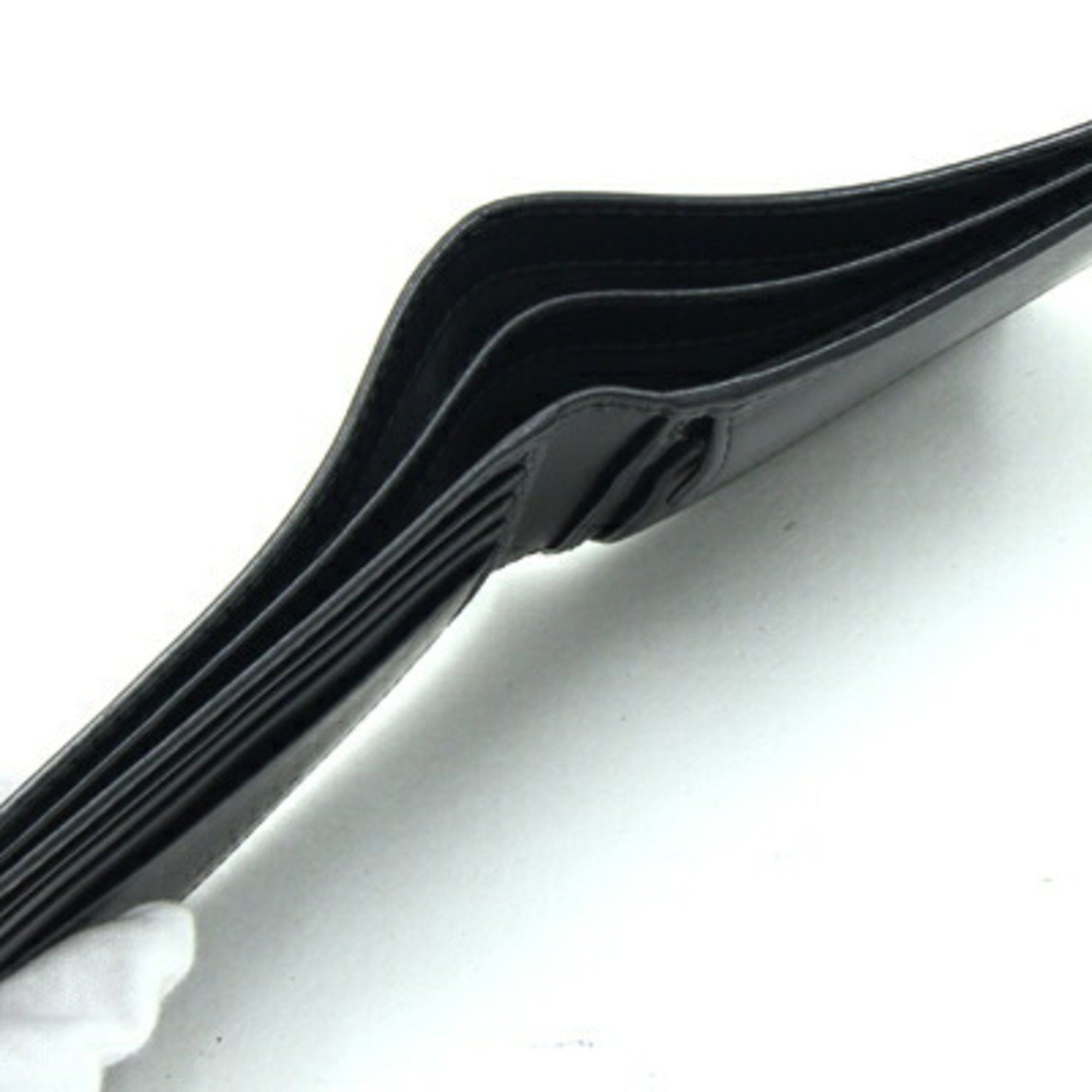 Prada Prada Bi-fold Wallet 2MO738 Black Patent Leather Compact Triangle Men's PRADA Size ONE SIZE - 3 Thumbnail