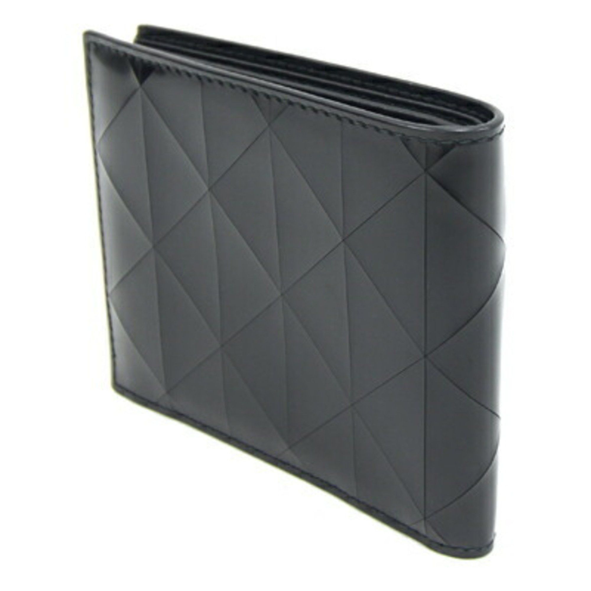 Prada Prada Bi-fold Wallet 2MO738 Black Patent Leather Compact Triangle Men's PRADA Size ONE SIZE - 2 Thumbnail