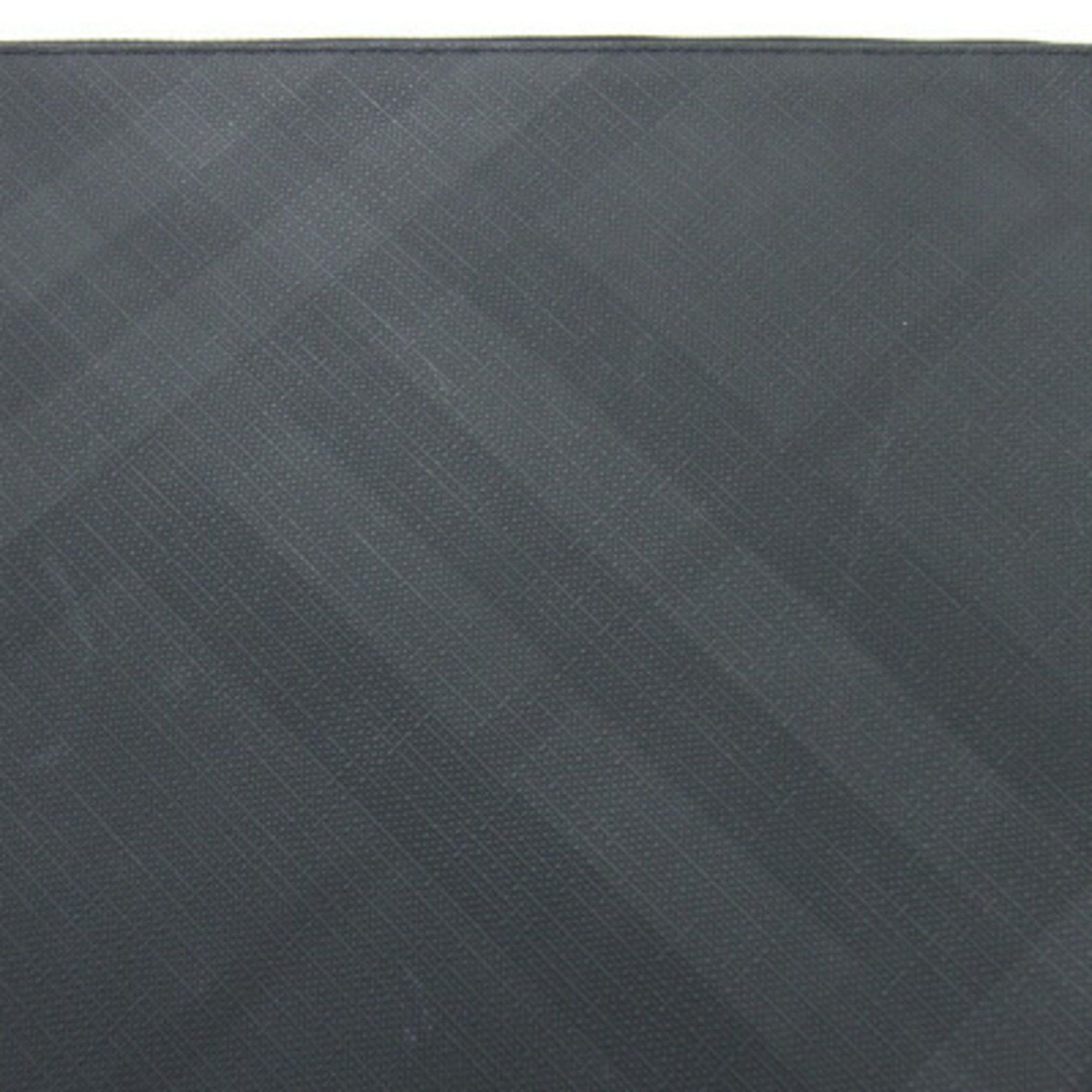 Burberry Burberry Clutch Bag 8022550 Grey Black Leather Checkered Document Case Men's BURBERRY Size ONE SIZE - 4 Thumbnail
