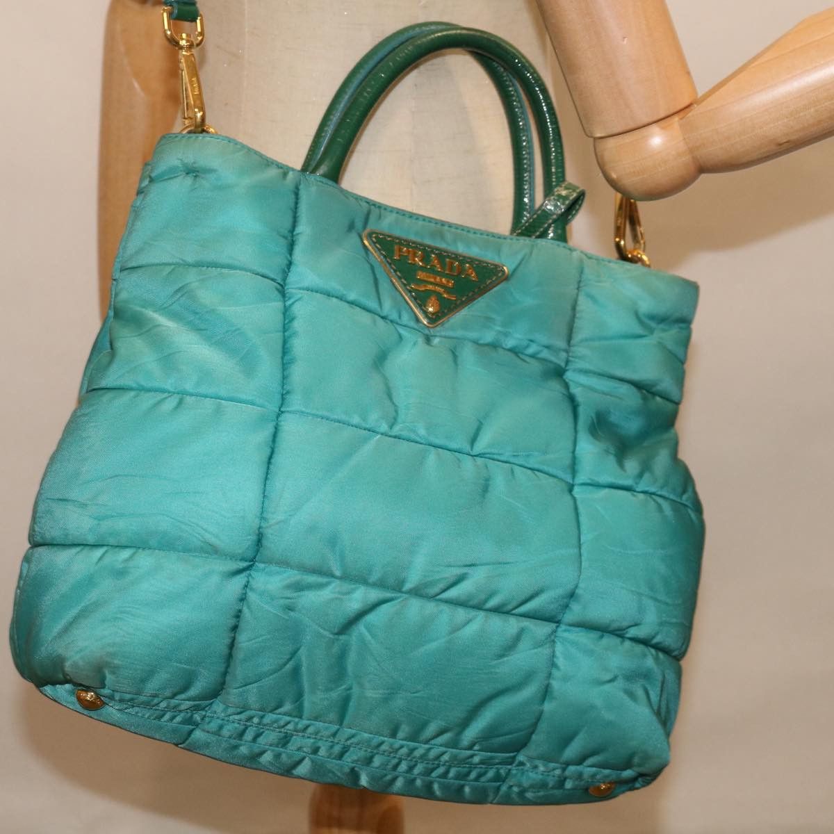 Prada Blue Synthetic Handbag (Pre-Owned) Size ONE SIZE - 8 Thumbnail