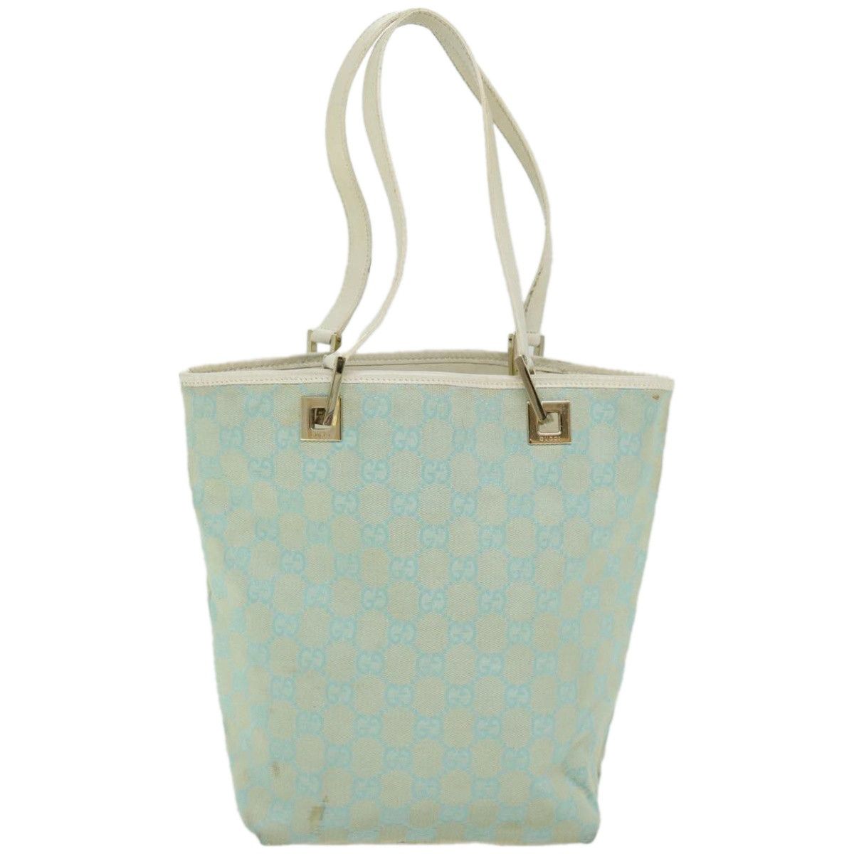 Gucci Gg Canvas Blue Canvas Handbag (Pre-Owned) Size ONE SIZE - 4 Thumbnail