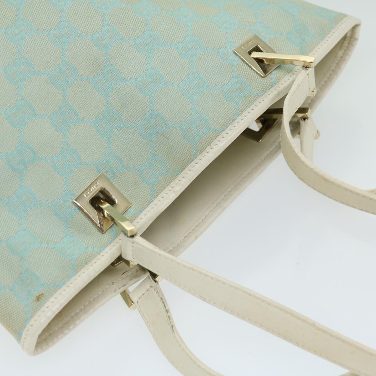 Gucci Gg Canvas Blue Canvas Handbag (Pre-Owned) Size ONE SIZE - 7 Thumbnail
