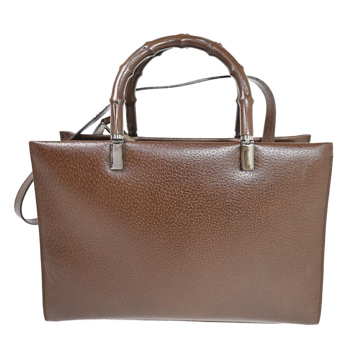 Gucci Bamboo Brown Leather Handbag (Pre-Owned) Size ONE SIZE - 2 Thumbnail