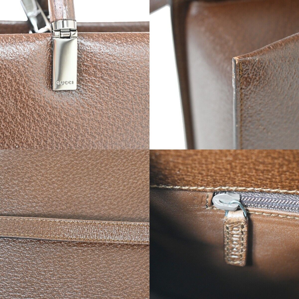 Gucci Bamboo Brown Leather Handbag (Pre-Owned) Size ONE SIZE - 8 Thumbnail