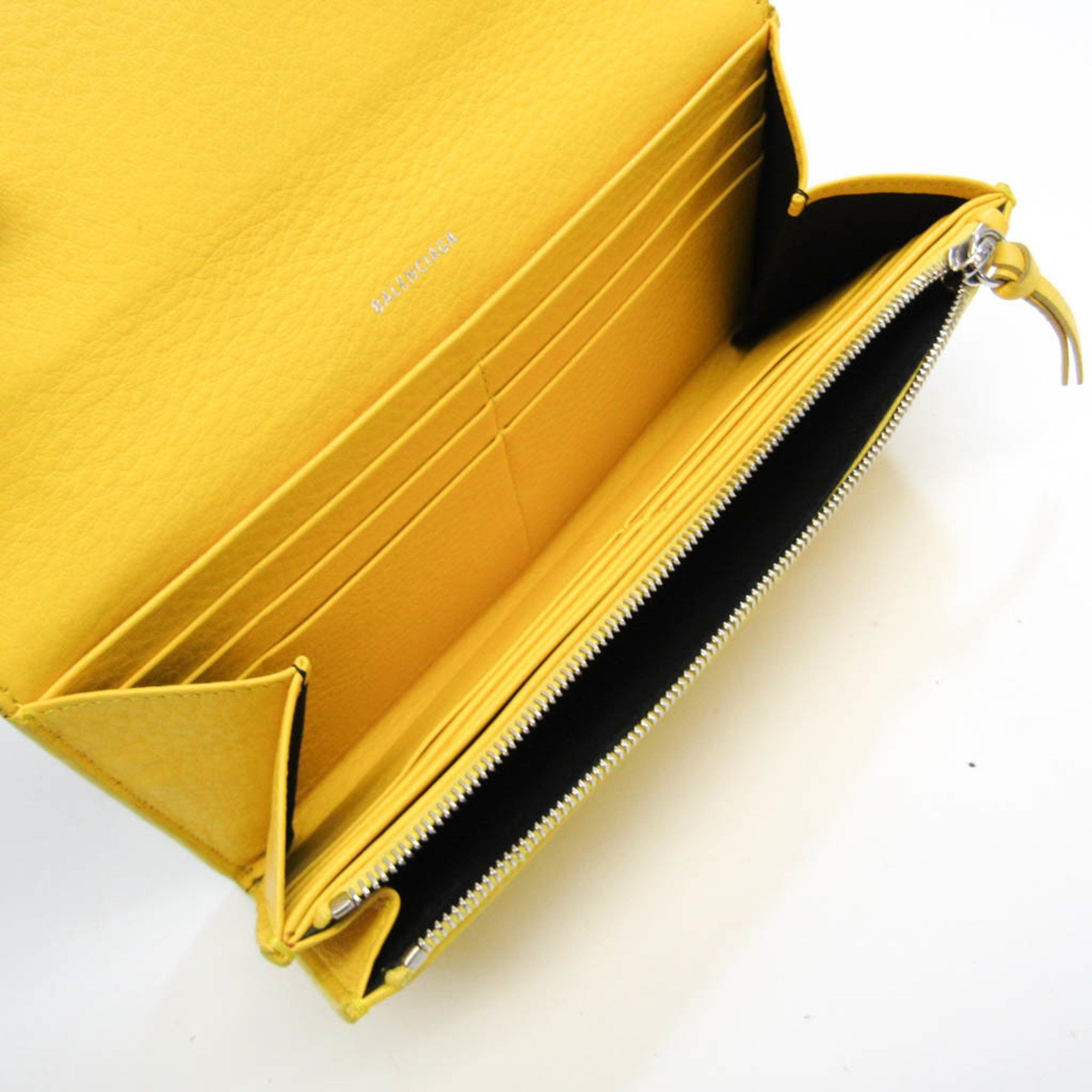 Balenciaga Papier Yellow Leather Wallet (Pre-Owned) Size ONE SIZE - 3 Thumbnail