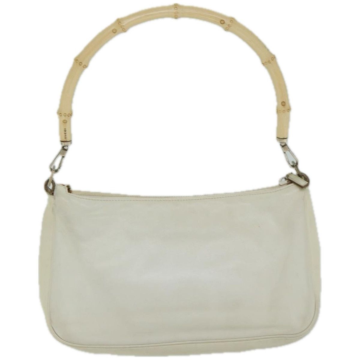 Gucci Bamboo White Leather Handbag (Pre-Owned) Size ONE SIZE - 2 Thumbnail