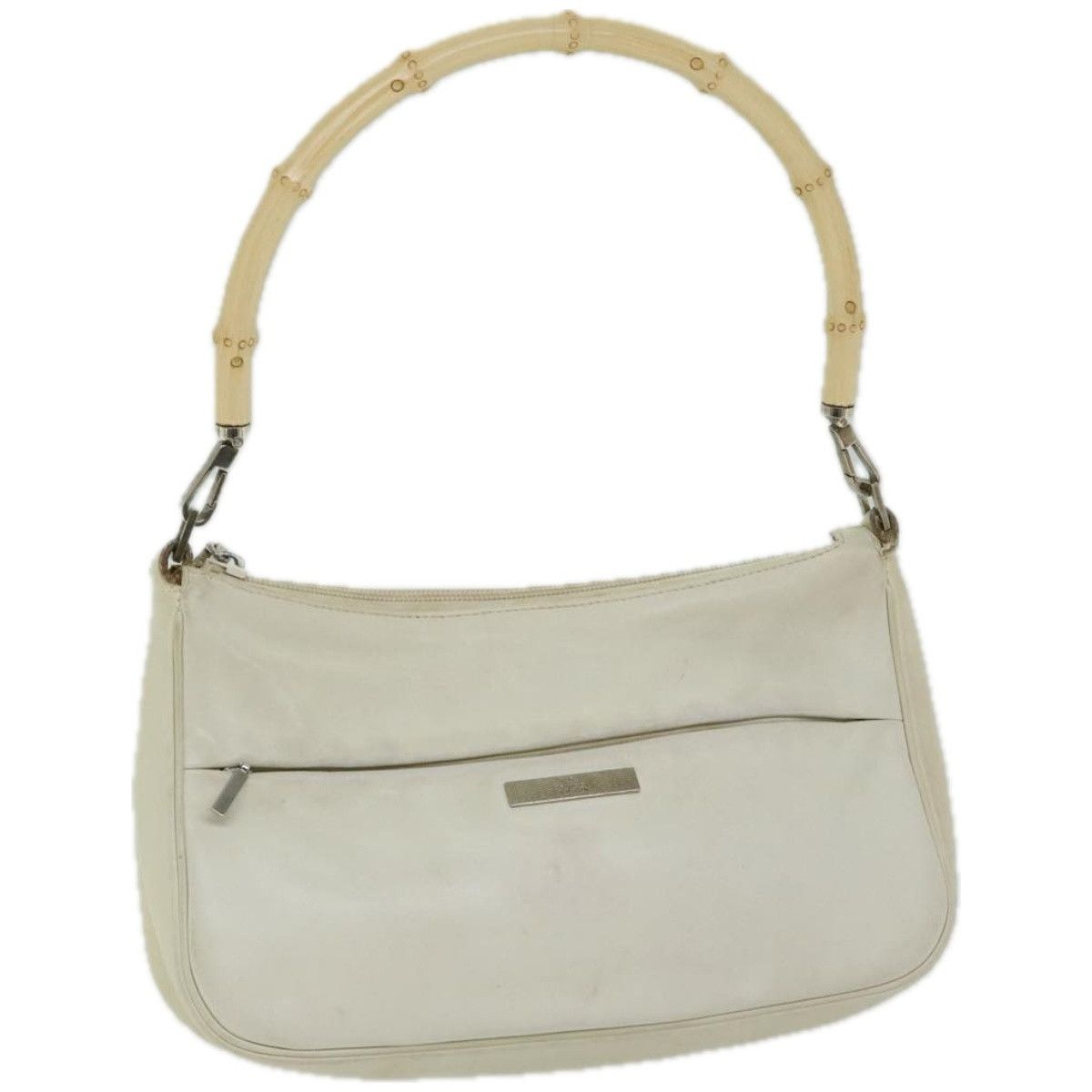 Gucci Bamboo White Leather Handbag (Pre-Owned) Size ONE SIZE - 15 Thumbnail