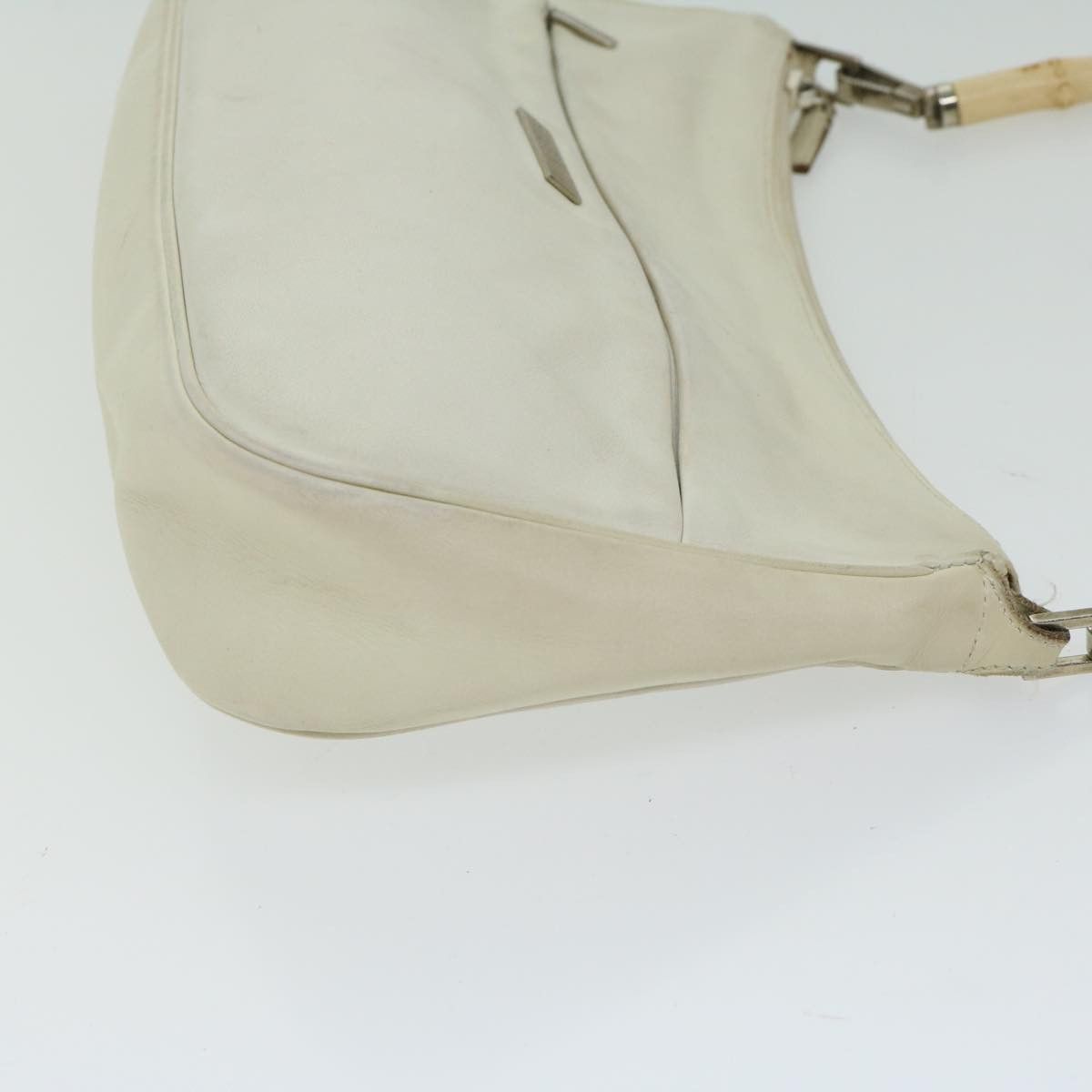 Gucci Bamboo White Leather Handbag (Pre-Owned) Size ONE SIZE - 10 Thumbnail