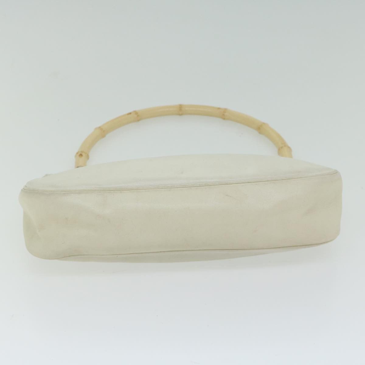 Gucci Bamboo White Leather Handbag (Pre-Owned) Size ONE SIZE - 3 Thumbnail