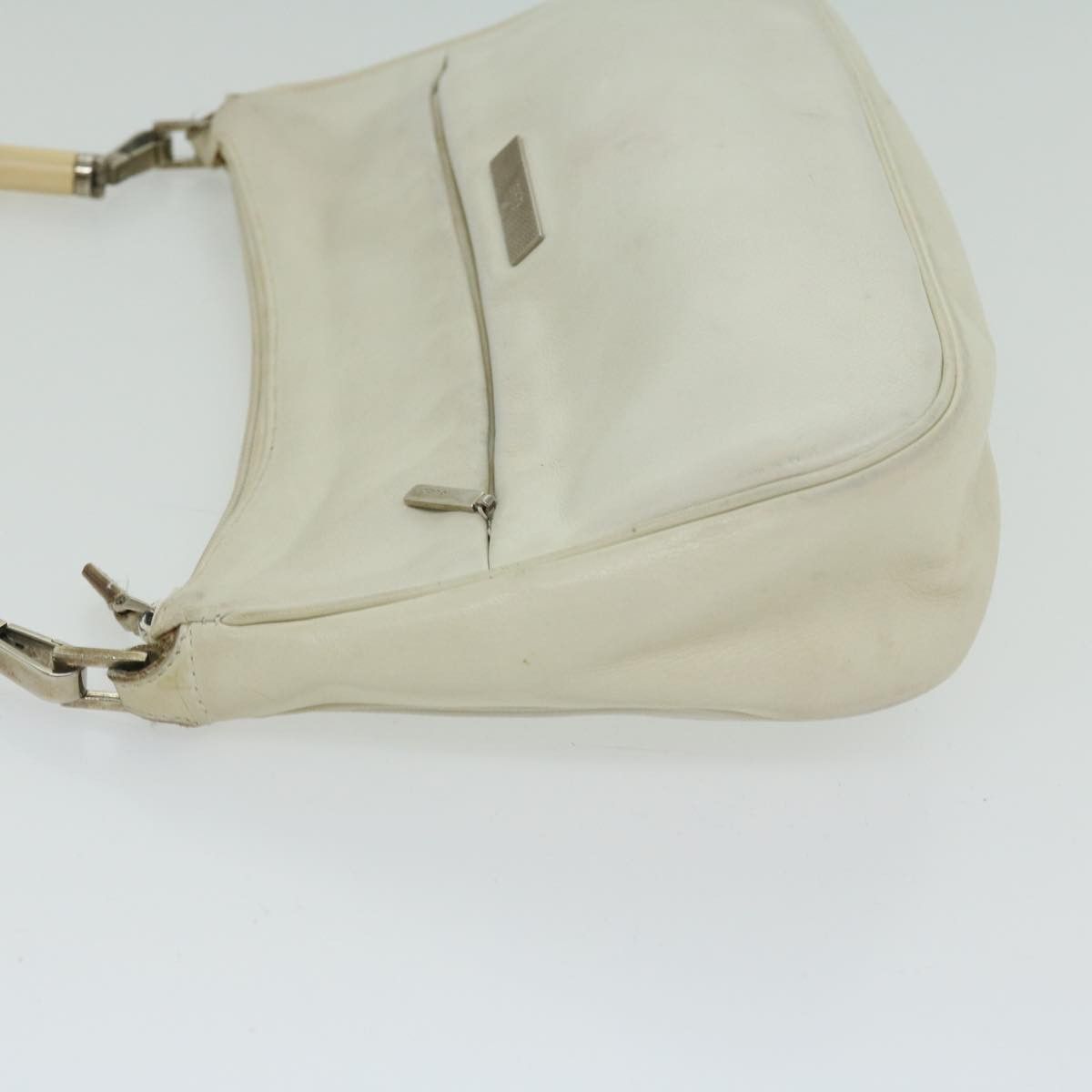 Gucci Bamboo White Leather Handbag (Pre-Owned) Size ONE SIZE - 9 Thumbnail