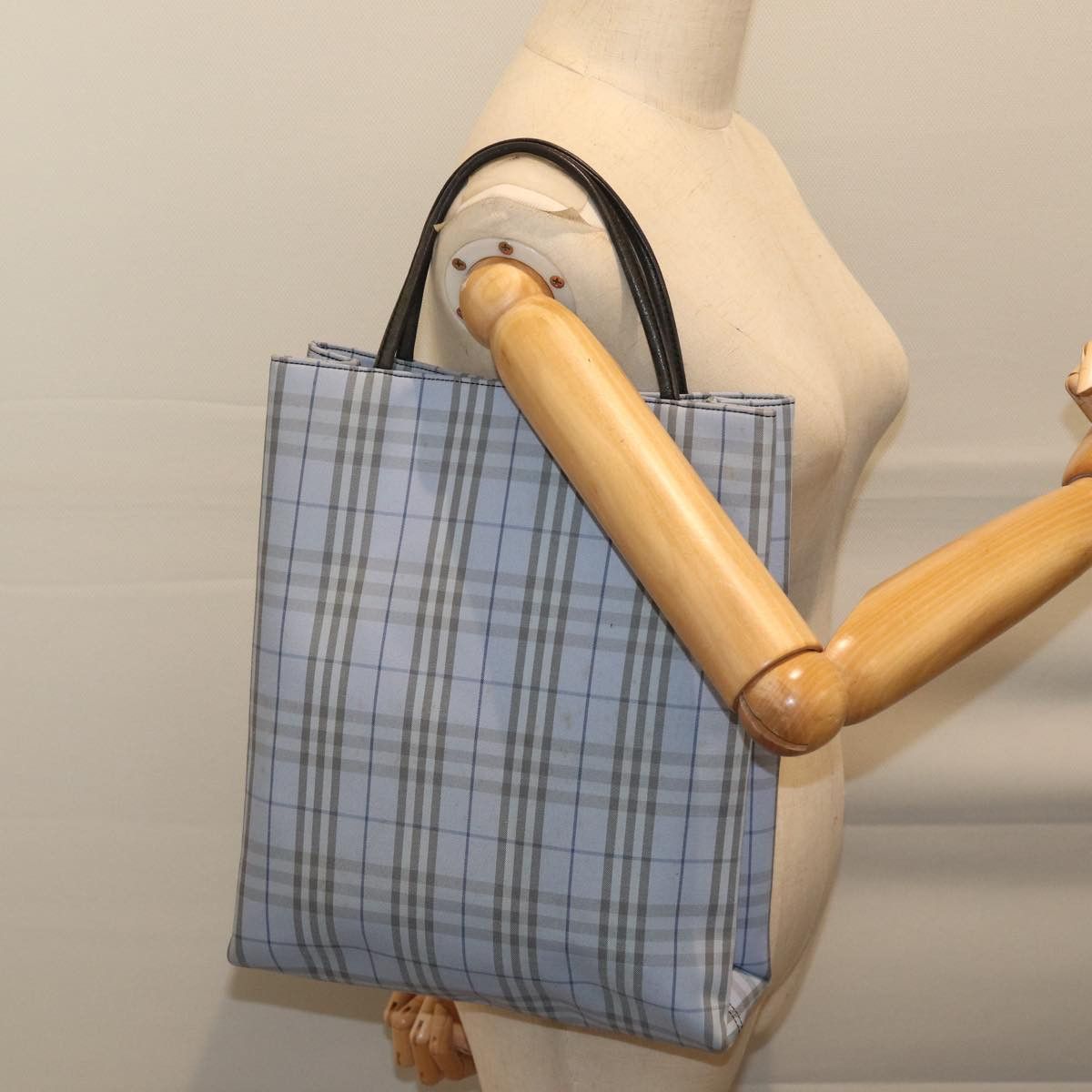 Burberry Nova Check Blue Canvas Tote Bag (Pre-Owned) Size ONE SIZE - 7 Thumbnail