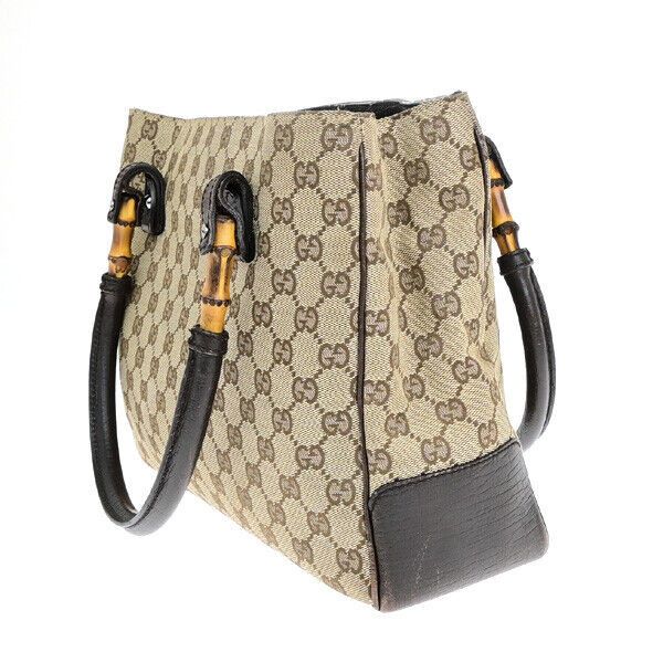 Gucci Bamboo Beige Canvas Handbag (Pre-Owned) Size ONE SIZE - 12 Thumbnail