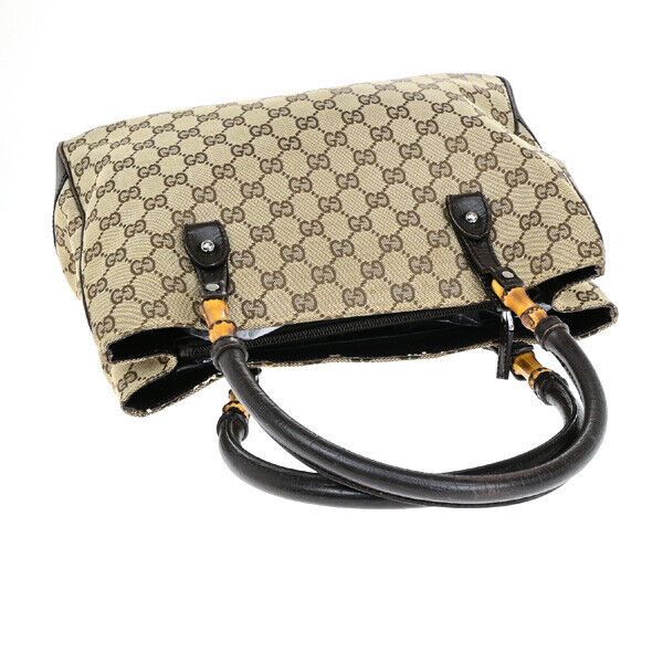 Gucci Bamboo Beige Canvas Handbag (Pre-Owned) Size ONE SIZE - 4 Thumbnail