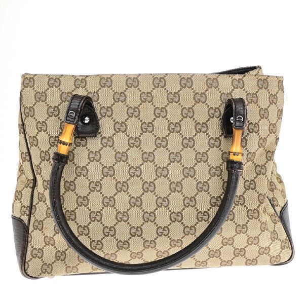 Gucci Bamboo Beige Canvas Handbag (Pre-Owned) Size ONE SIZE - 2 Thumbnail