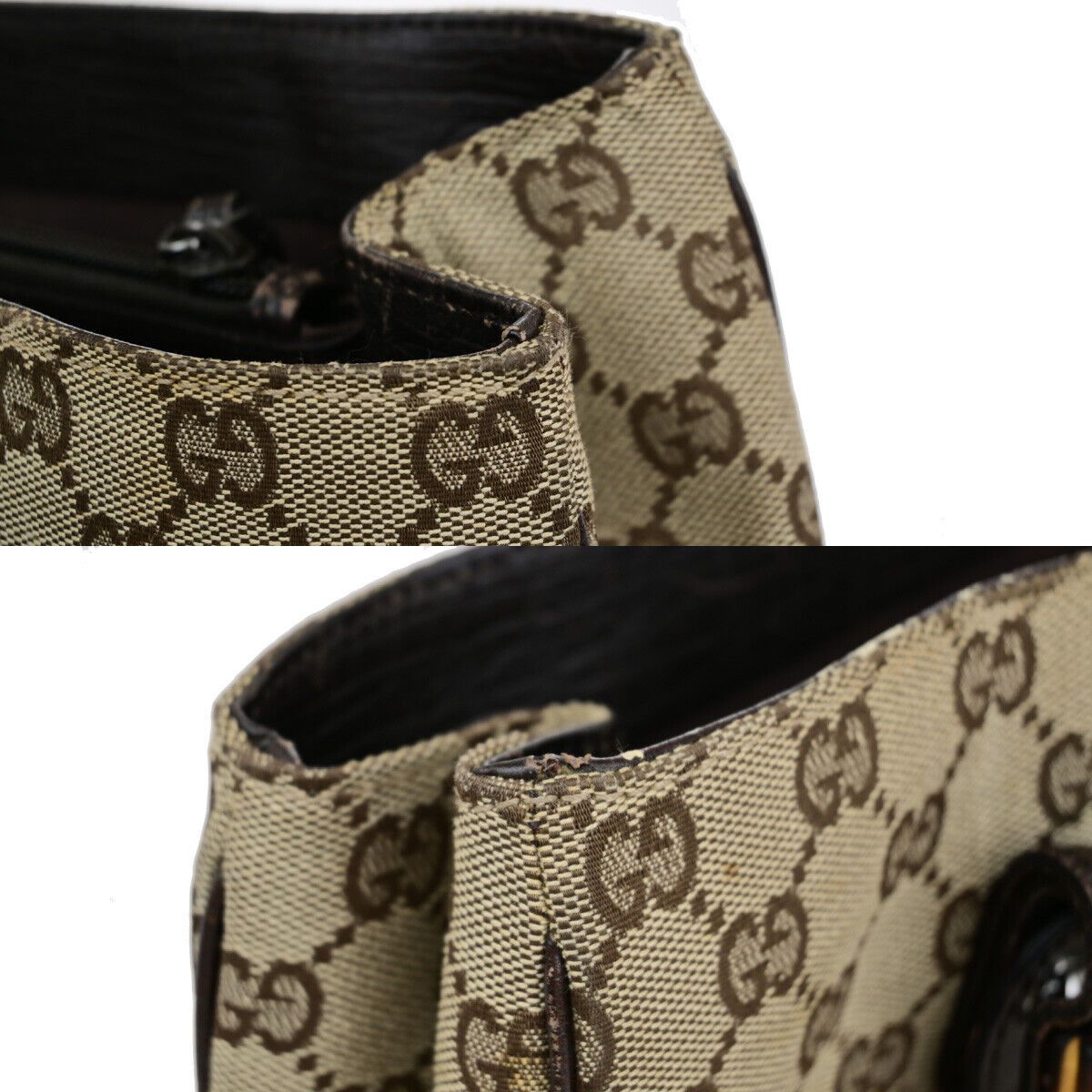 Gucci Bamboo Beige Canvas Handbag (Pre-Owned) Size ONE SIZE - 14 Thumbnail