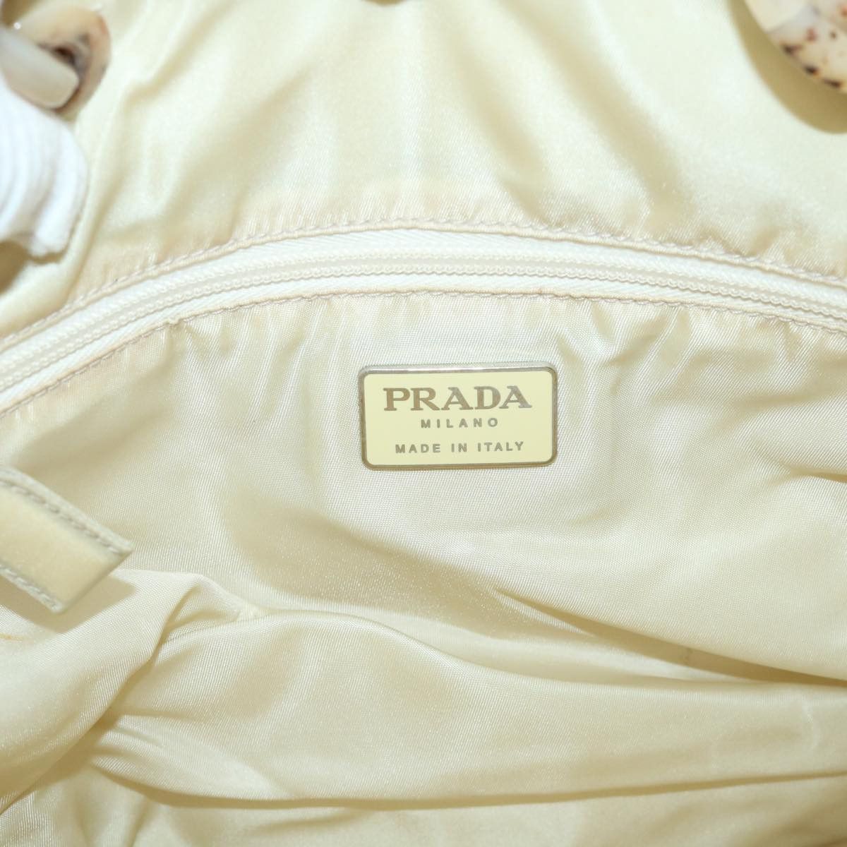 Prada Tessuto Beige Synthetic Handbag (Pre-Owned) Size ONE SIZE - 8 Thumbnail