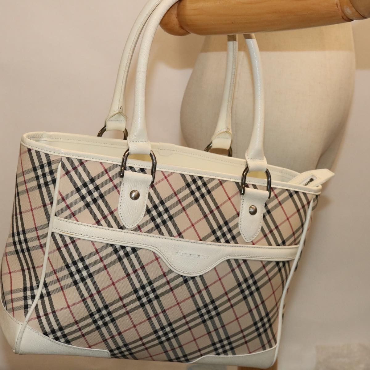 Burberry Nova Check Beige Canvas Handbag (Pre-Owned) Size ONE SIZE - 6 Thumbnail